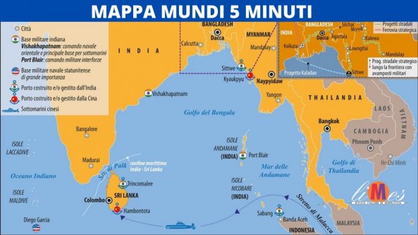 India contro Cina (con Australia, Giappone e Stati Uniti)