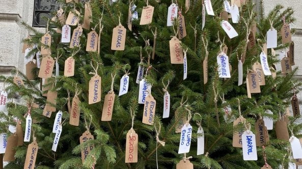 L'albero di Natale più tenero: i nomi dei 370 bambini nati quest'anno a Gallarate al posto delle palline