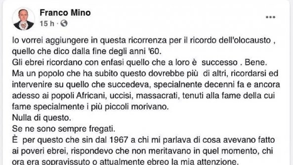 Biella: consigliere leghista si dimette dopo il post contro il Giorno della memoria