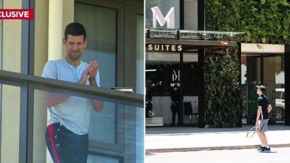 Djokovic in quarantena: due giovani tennisti lo intrattengono con una partita speciale