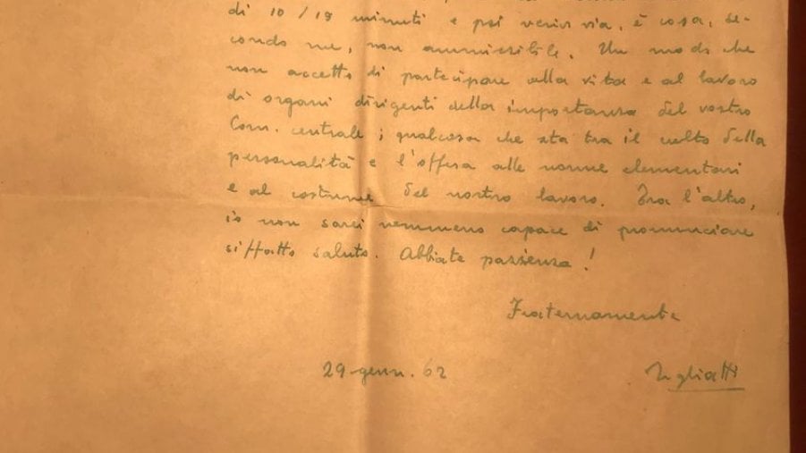 Un inedito di Togliatti, lezione al giovane dirigente Pci: 