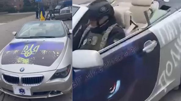 La Bmw decapottabile si trasforma in un mezzo di guerra: il regalo del governatore di Mykolaiv