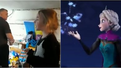 La bambina canta la colonna sonora di Frozen nel bunker: nessuno riesce a trattenere le lacrime