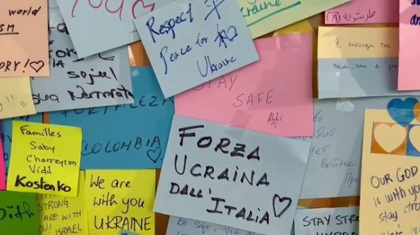 Padiglione Ucraina: migliaia i messaggi di solidarietà lasciati dai visitatori