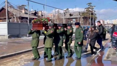 I funerali di quattro parà russi