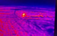 Le bombe riprese da un drone viste all'infrarosso