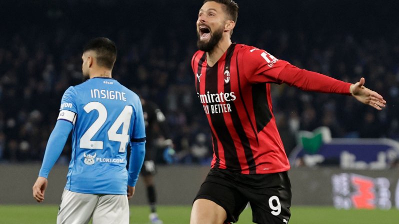 Napoli-Milan 0-1, di Giroud un guizzo che sa di scudetto