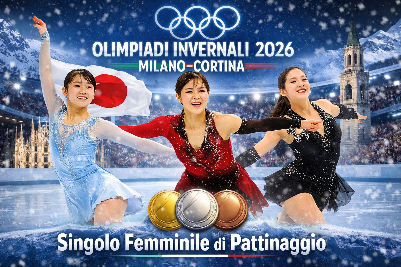 Olimpiadi Invernali 2026,Milano Cortina 2026,pattinaggio di figura femminile,singolo femminile pattinaggio,programma libero pattinaggio,programma corto pattinaggio,risultati pattinaggio artistico 2026,medaglie pattinaggio figura,Kaori Sakamoto Olimpiadi 2026,Alysa Liu Milano Cortina,Lara Naki Gutmann Olimpiadi,chi ha vinto il singolo femminile alle Olimpiadi 2026,classifica finale pattinaggio femminile Milano Cortina,podio pattinaggio artistico donne 2026,punteggi programma libero pattinaggio femminile
